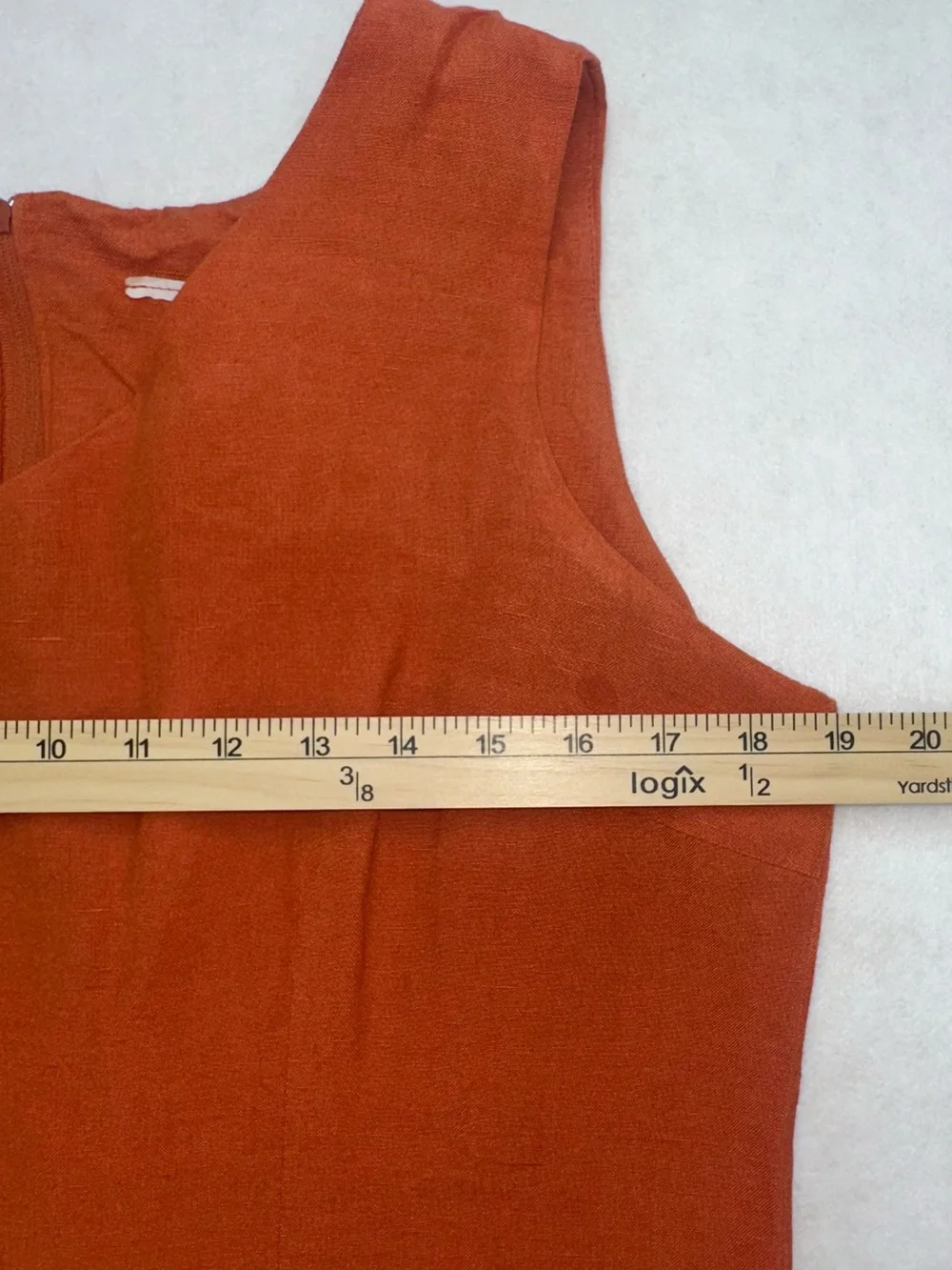 Vintage 90s Terracotta Linen Dress Set 2 Pc Sheath & Jacket Rust Orange Sz 12